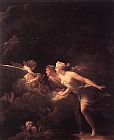 Jean-honore Fragonard Famous Paintings - The Fountain of Love